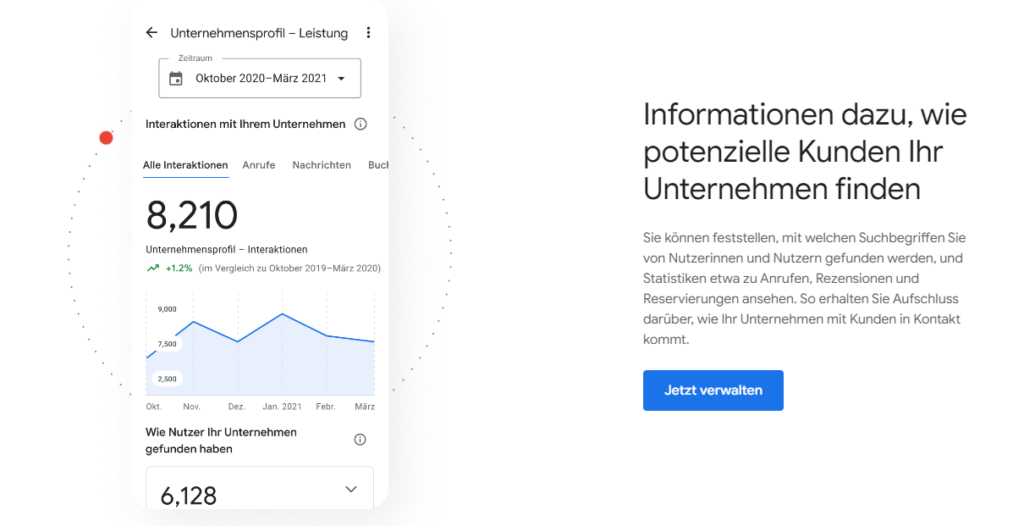 Google Unternehmensprofil Leistungsanalyse